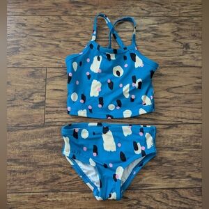 💥3/$24 Hanna Andersson Blue Print Two Piece Swim Suit‎